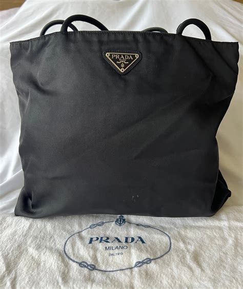 prada large crochet tote bag|Prada nylon tote sale.